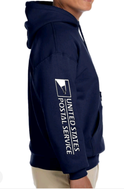 S-3XL Custom Unisex Carrier Clerk Delivery Service Full Zipped Hoodie 50/50 Cotton Poly Colors