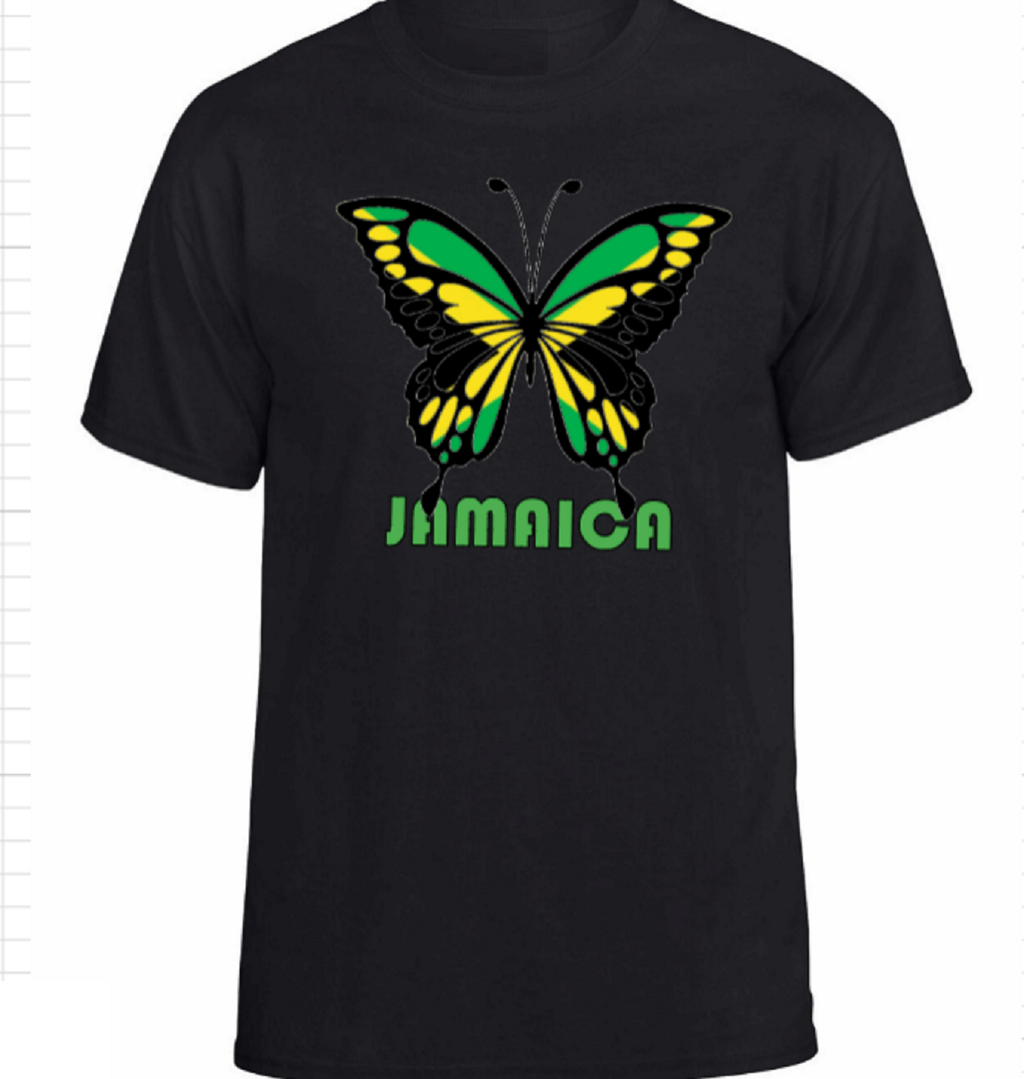Men's Unisex JAMAICA Flag Butterfly Patriotic T-shirt by Believe