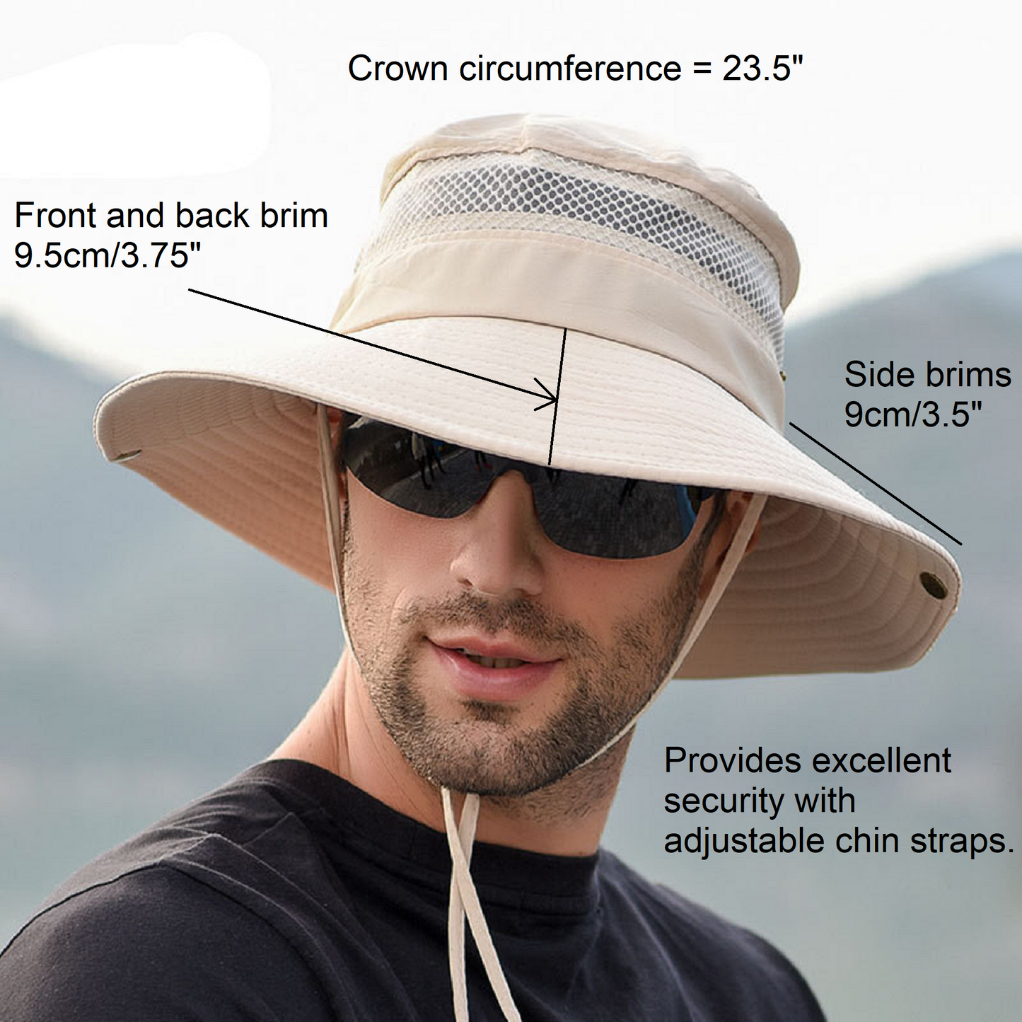 Unisex BUCKET Boonie Safari Fishing Hat Wide Brim Sun 3.75" Visor UPF 50+ by Believe