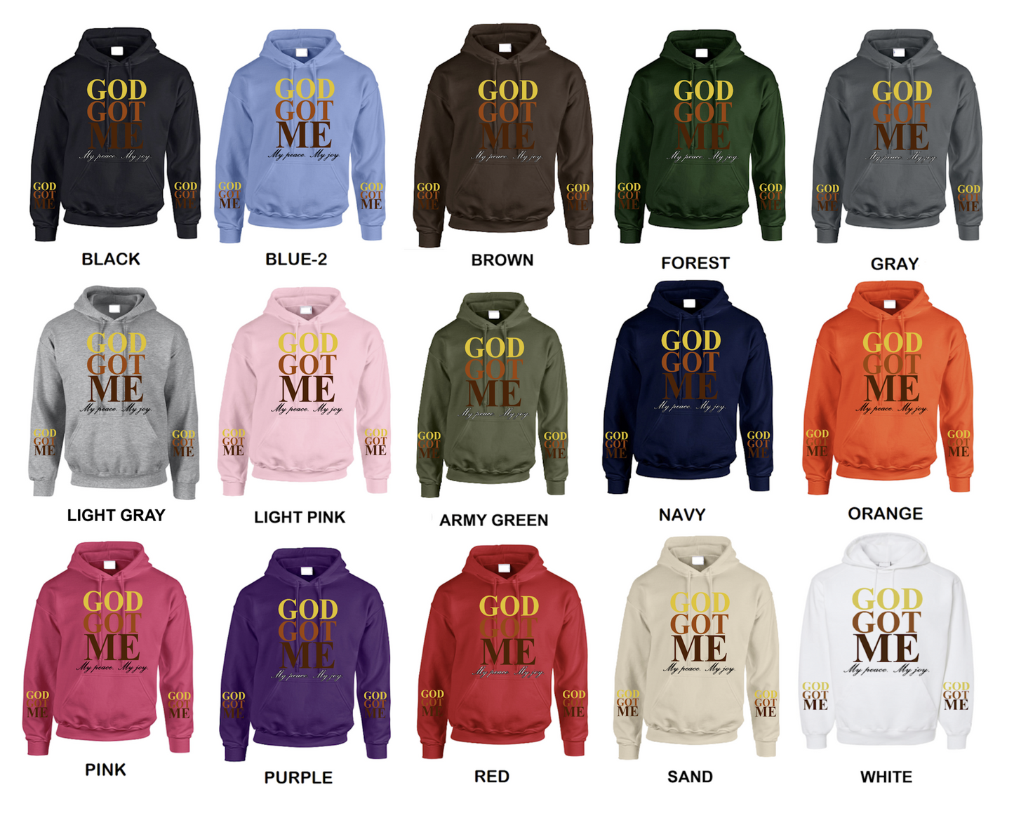 UNISEX Men's Ladies GOD GOT ME My Soul My Peace 50/50 Pullover Hoodie [S-3XL]