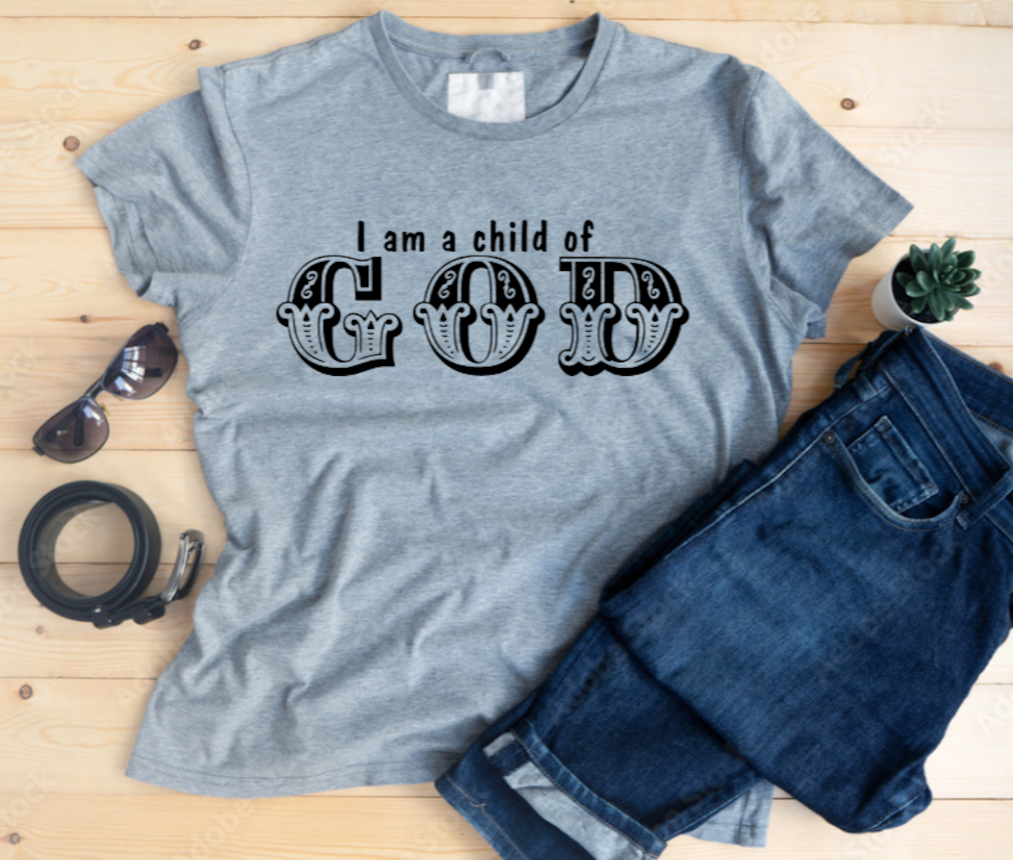 Men's Unisex I AM A CHILD OF GOD Christian Religious Positive Inspirational Gift T-shirt by Believe