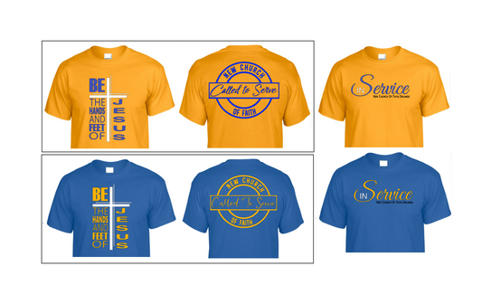 Unisex NCOF Deaconness Outreach T-shirt Regular Fit Gold Royal Blue [S-3XL]