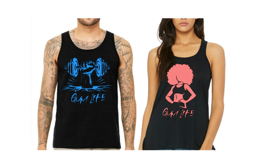 Unisex Matching Couples GYM LIFE  Romantic Married Wedding Date Lovers Gift Tank Tops by Believe