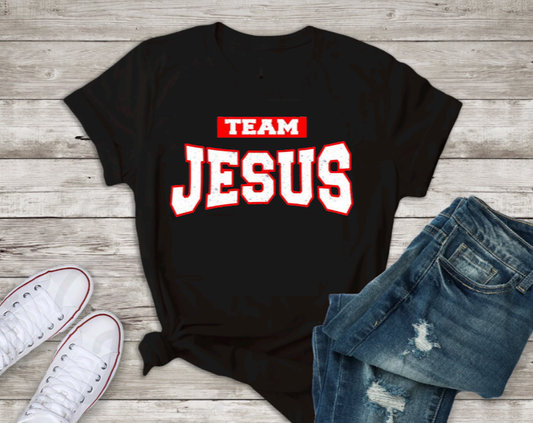 Men's Unisex TEAM JESUS Christian Religious Positive Inspirational T-shirt by Believe